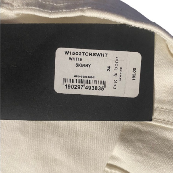 Rag and Bone Women's White Skinny Fit Stretch Denim Jeans Size 24 - Picture 6 of 9